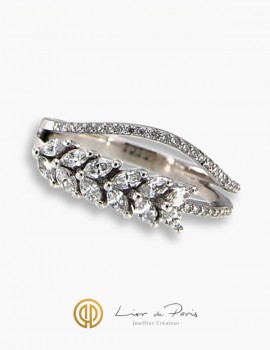 White Gold Ring 18K, Diamonds